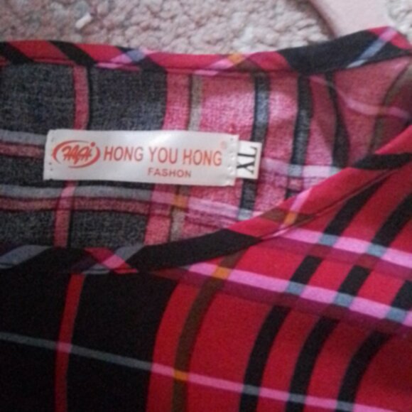 Plaid Long-Sleeve Maxi Dress - Picture 2 of 2